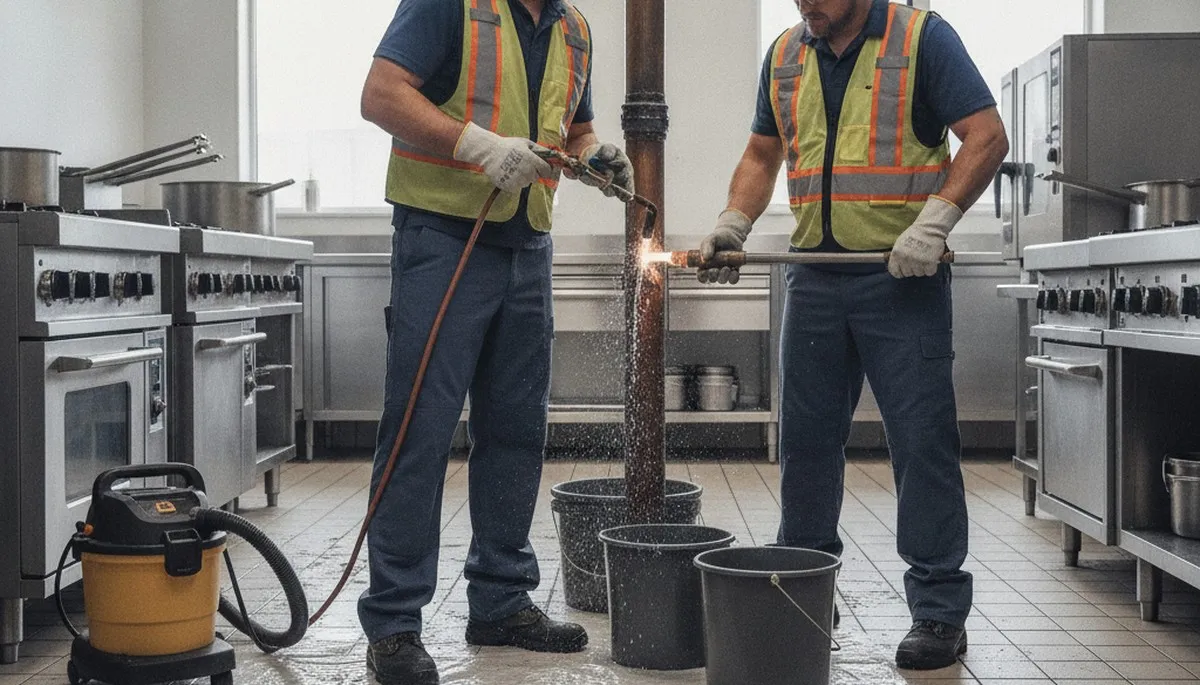 Emergency plumber repairing leak in Andover, MA for 24/7 residential plumbing service
