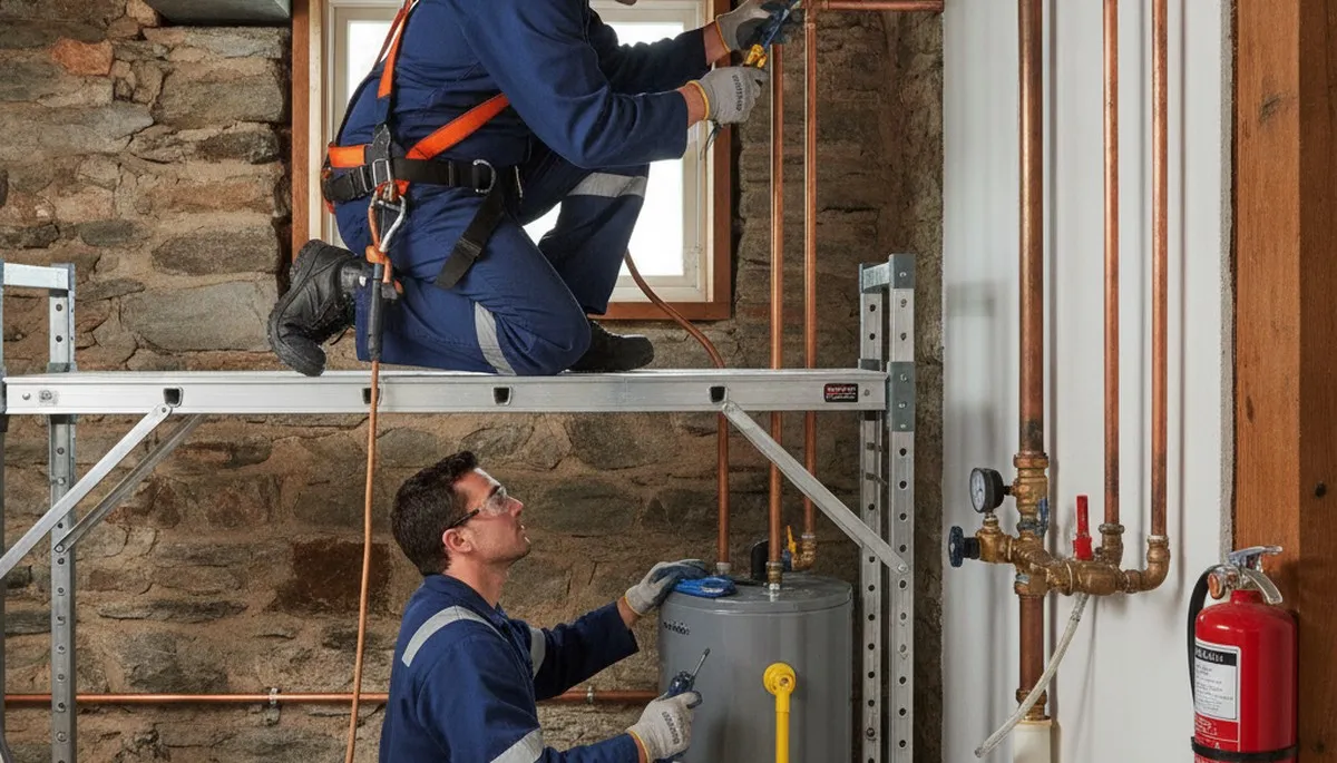 Andover, MA plumber repairing a residential pipe leak for plumbing service call