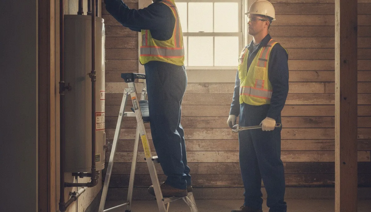 Plumber repairing a pipe in Andover, MA for plumbing repair service