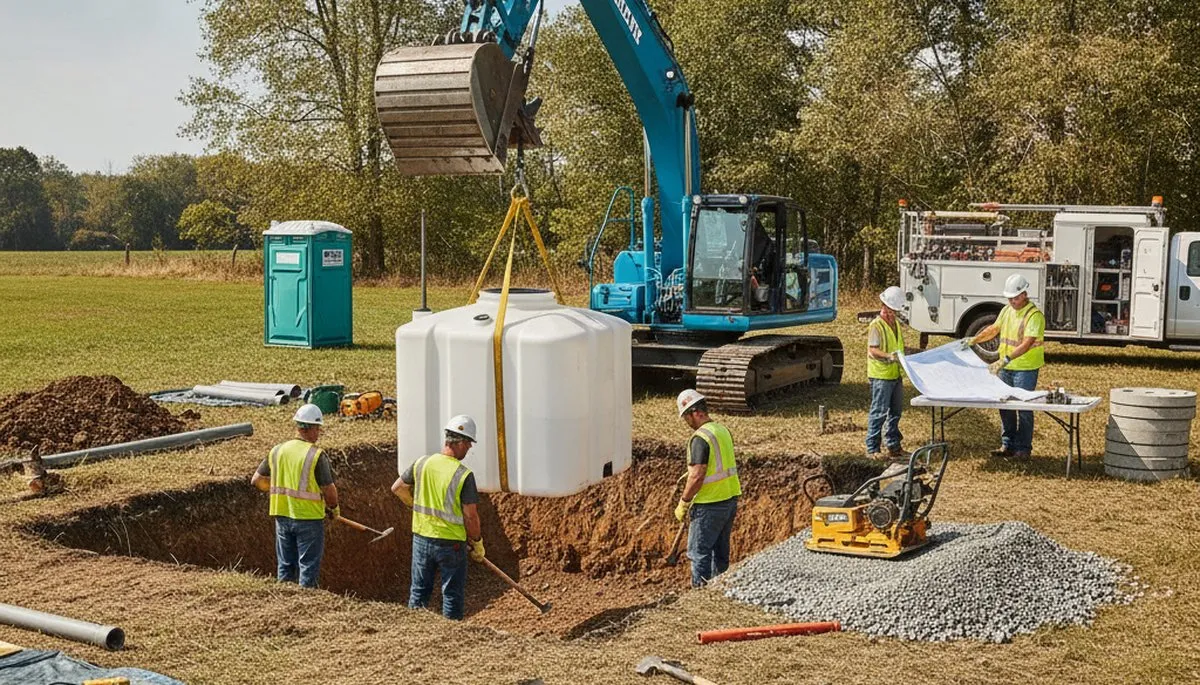 Septic tank installation in Andover, MA by On Call Plumbers for local homes