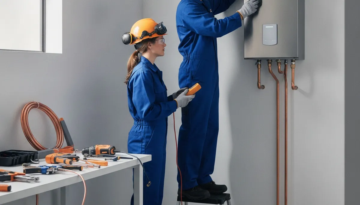 Tankless water heater installation for Andover, MA plumbing repair service